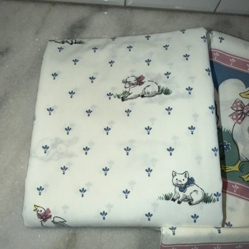 VTG Fieldcrest Howard Kaplans French Barn Pig Full Size 4‎ Piece Sheet Set
